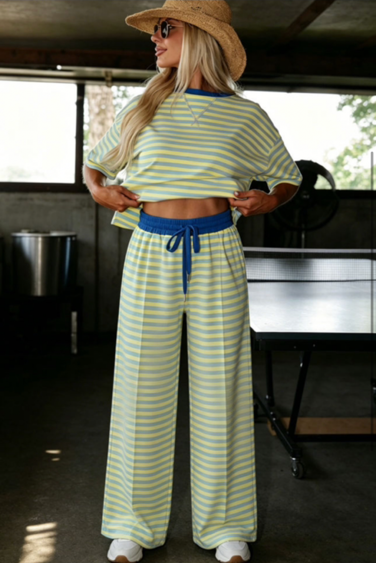 Casual Striped Lounge Set