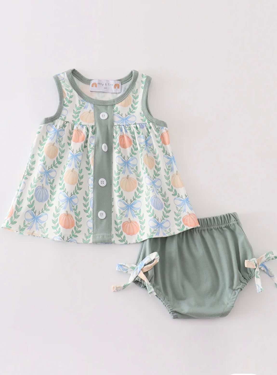 Pumpkin and Bow Bummie Set - 3M, 6M, 18M