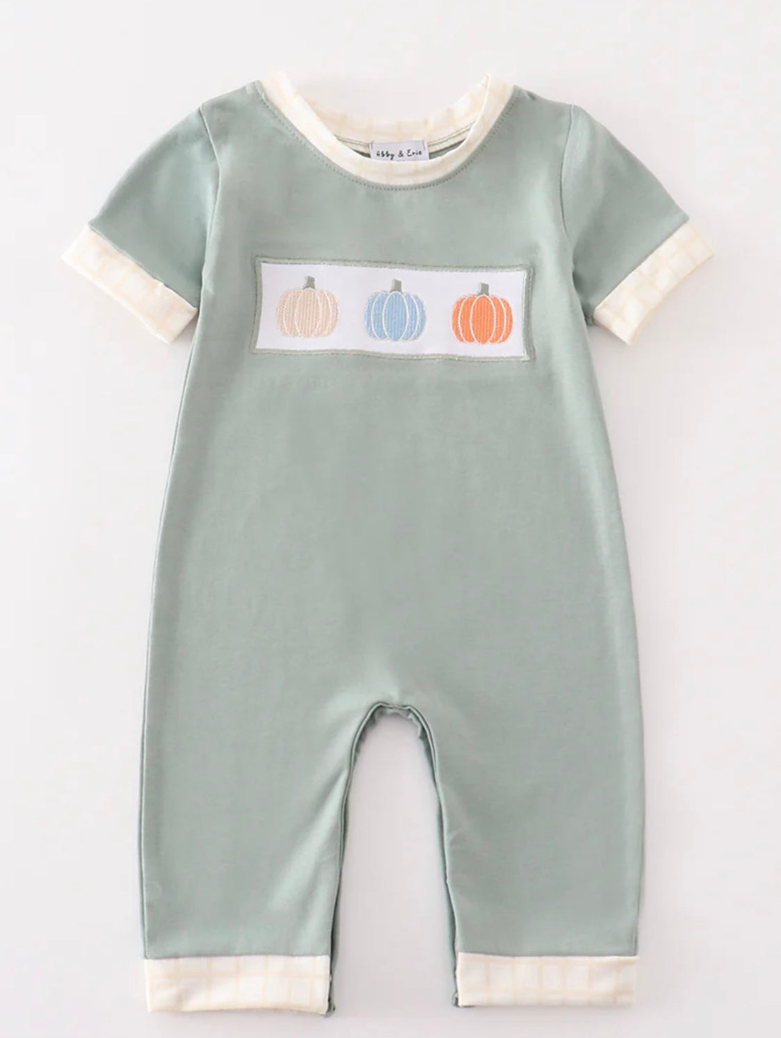 Sage Pumpkin Trio Romper