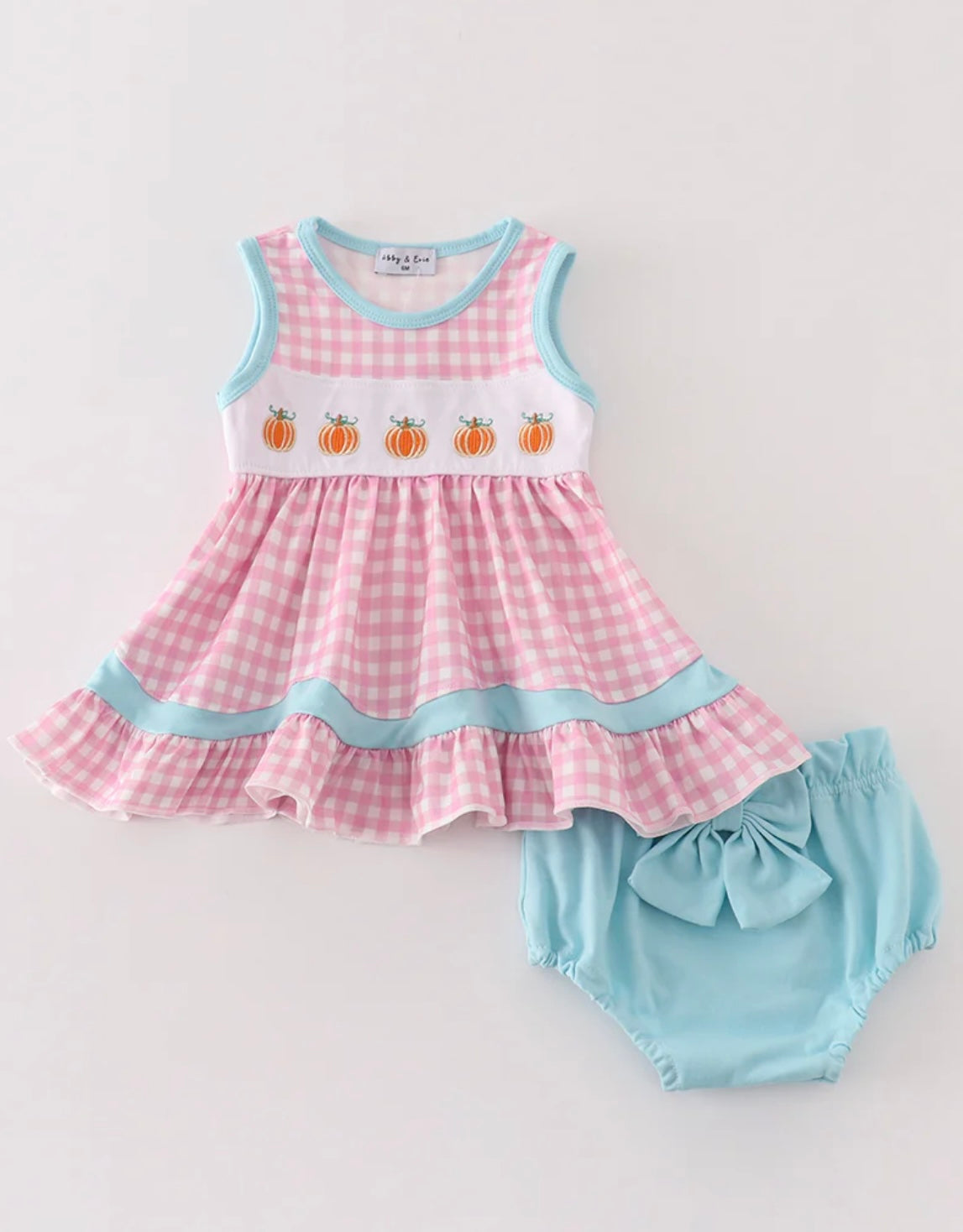 Pink Plaid Pumpkin Bummie Set