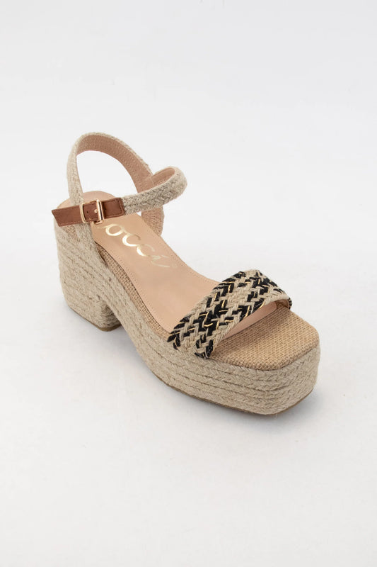 Rima Square Toe Platform Sandal - Black