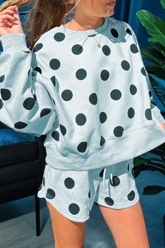 Polka Dot Short Set || Blue