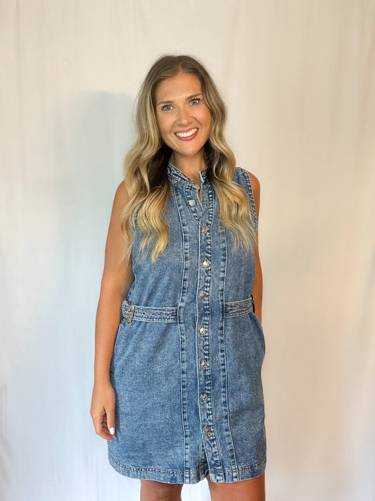 Button Down Denim Dress