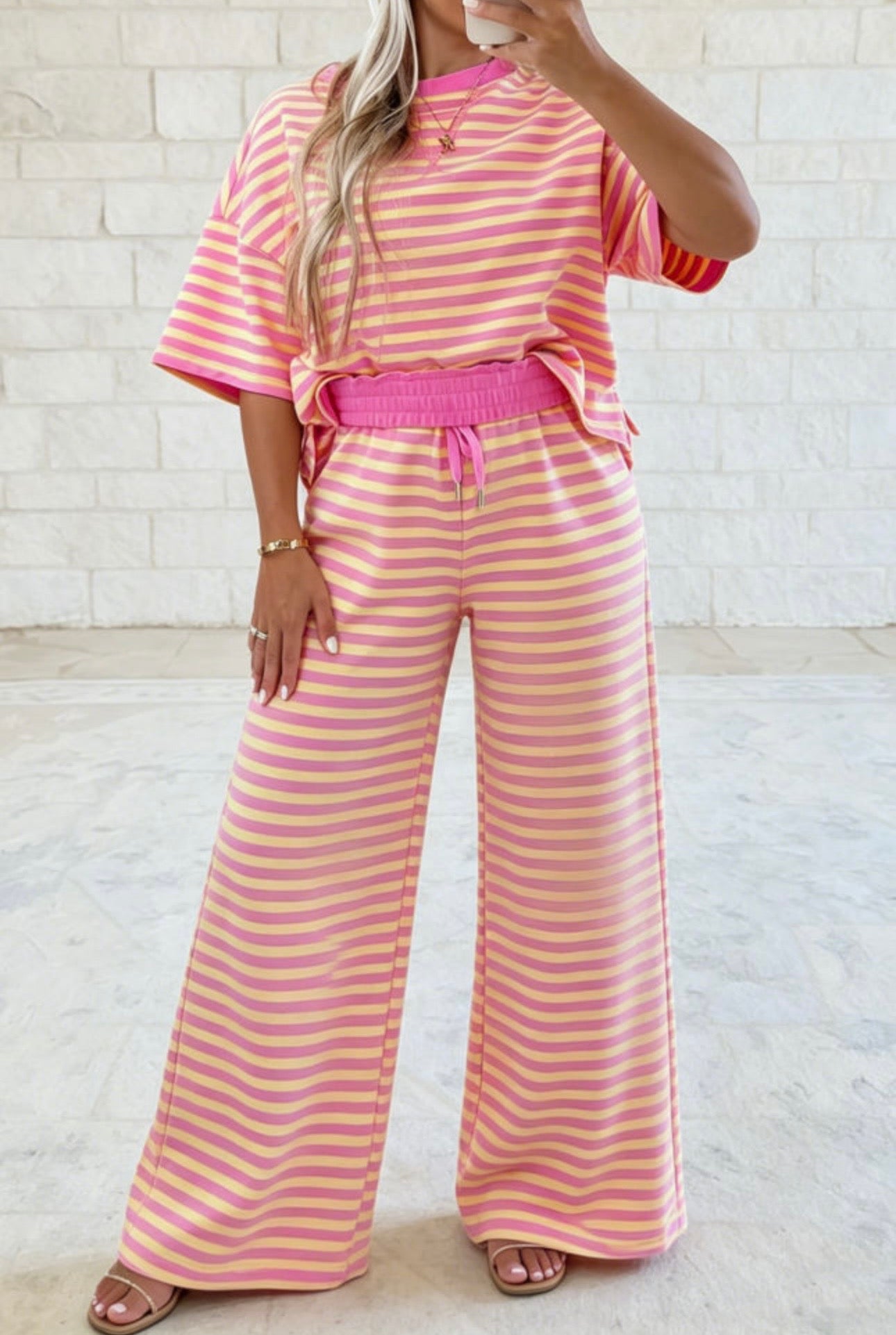 Casual Striped Lounge Set