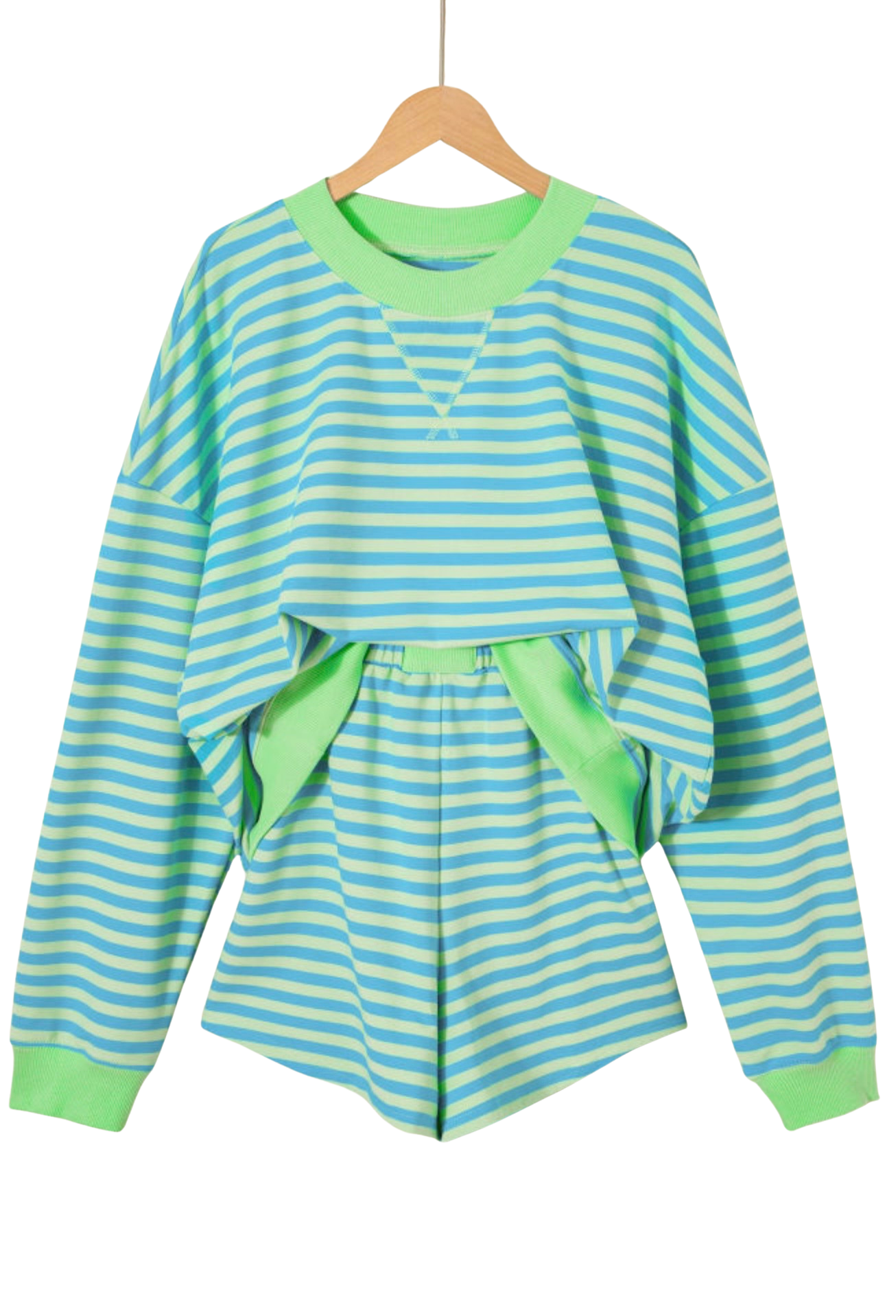 Striped Short Set - Green
