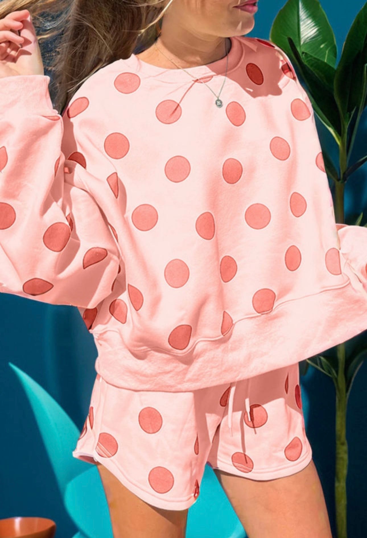 Polka Dot Short Set || Blush