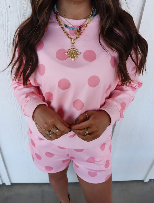 Polka Dot Short Set || Blush