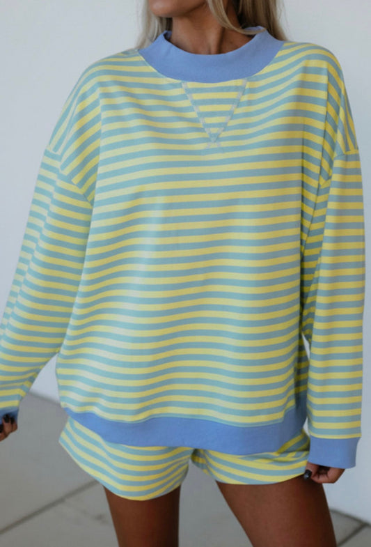 Striped Colorblock Short Set