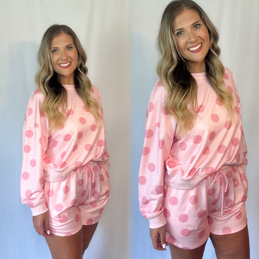 Polka Dot Short Set || Blush