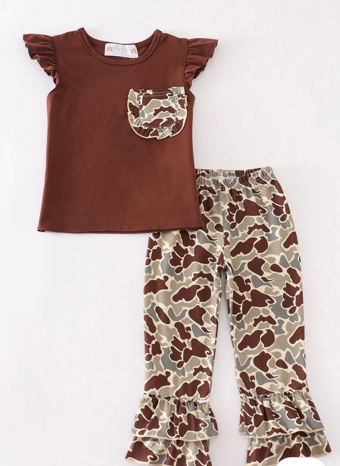 Brown Camo Ruffle Set